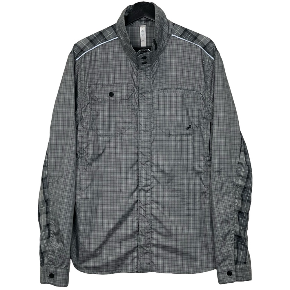 Lululemon Men’s Reversible Reflective Windbreaker Gray Plaid L